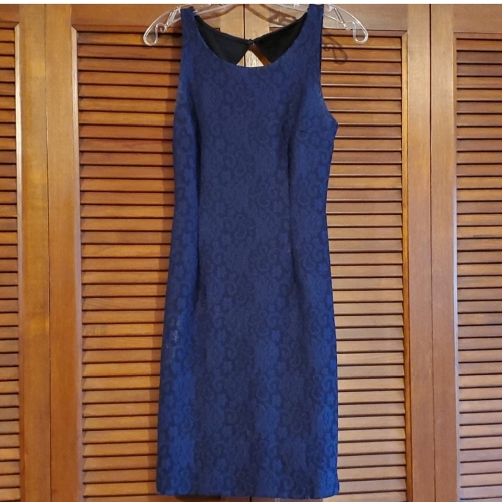 Jennifer Lopez Lacey Sleeveless Sheath Midi Dress